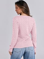 ANRABESS Womens Long Sleeve Cable Knit Sweater 2025