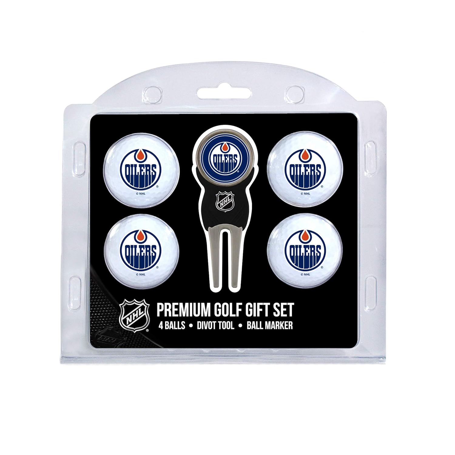 Team Golf NHL Regulation Size Golf Balls 4 Count Divot Tool with Removable Double Sided Magnetic Marker