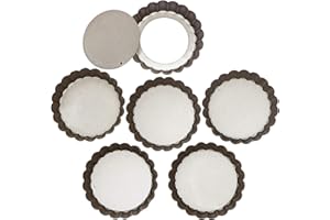 Webake 4 Inch Mini Tart Pan Set of 6, Non-Stick Small Tart Mold Quiche Pans with Removable Bottom Mini Tart Tins