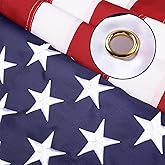 American Flag 3x5 FT Heavy Duty Outdoor Polyester, Premium Spun Polyester with Embroidered Stars, Sewn Stripes, Brass Grommets, All Weather High Wind US Flag