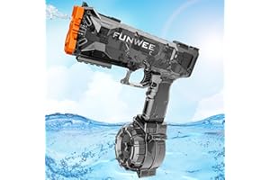 Funwee Electric Water Guns for Kids, Long Range Powerful Water Squirt Gun, Strongest Full Automatic Water Pistol, High Powered Capacity 400+ Water Blaster, Summer Outdoor Swimming Pool Water Toy