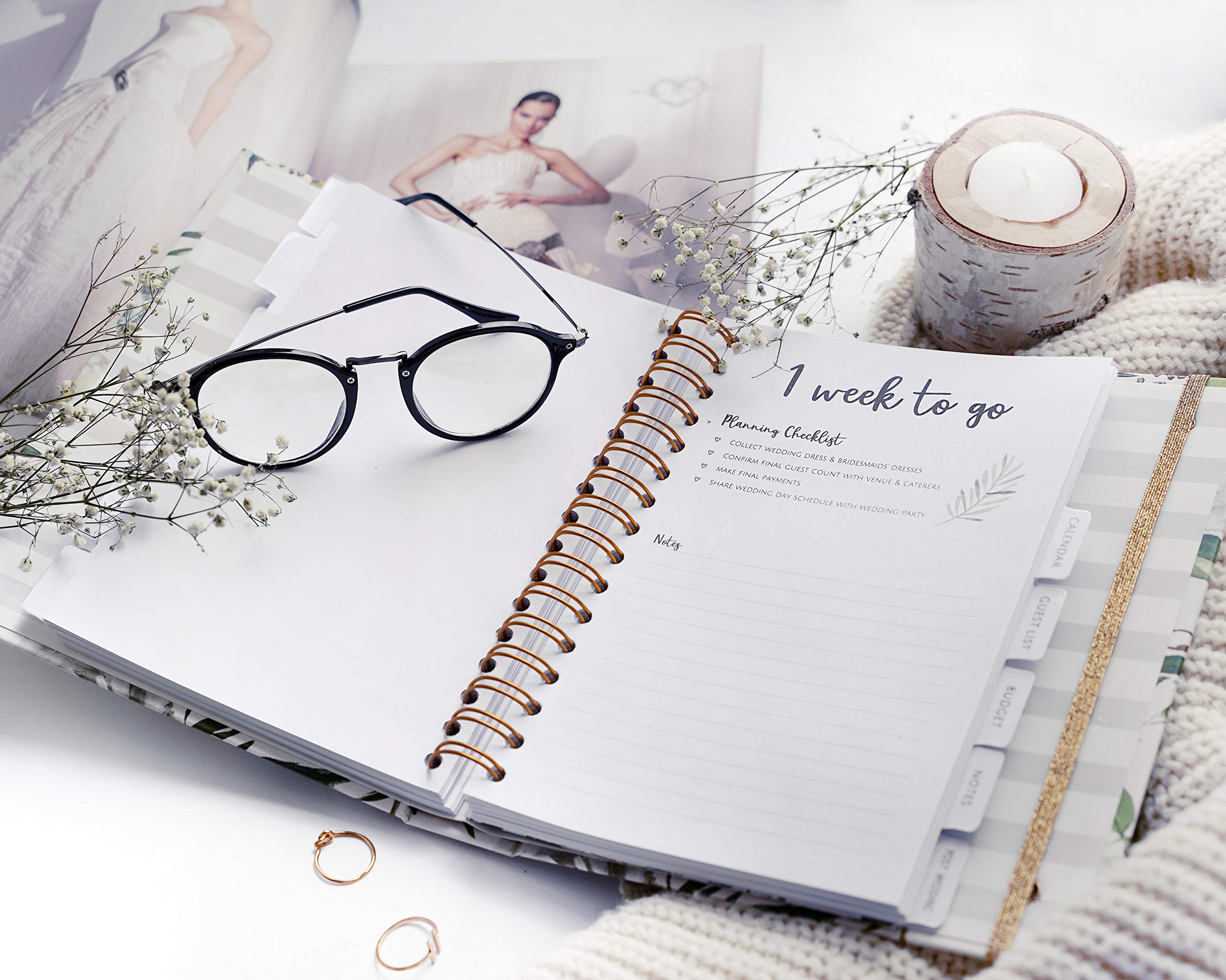 Modern Wedding Planner Book And Organiser For Uk Brides With Gift Box The Complete Bridal Planning Journal For Engaged Couples Hardcover Notebook White Flowers Buy Online In Kuwait