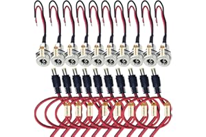 Lsgoodcare 20Pcs 5.5 x 2.1 MM DC Power Jack Socket Dc099 30V Threaded Female Mount Connector Adapter with Cable & 5.5mm x 2.1mm 12V Pure Copper Male DC Power Pigtail Cable
