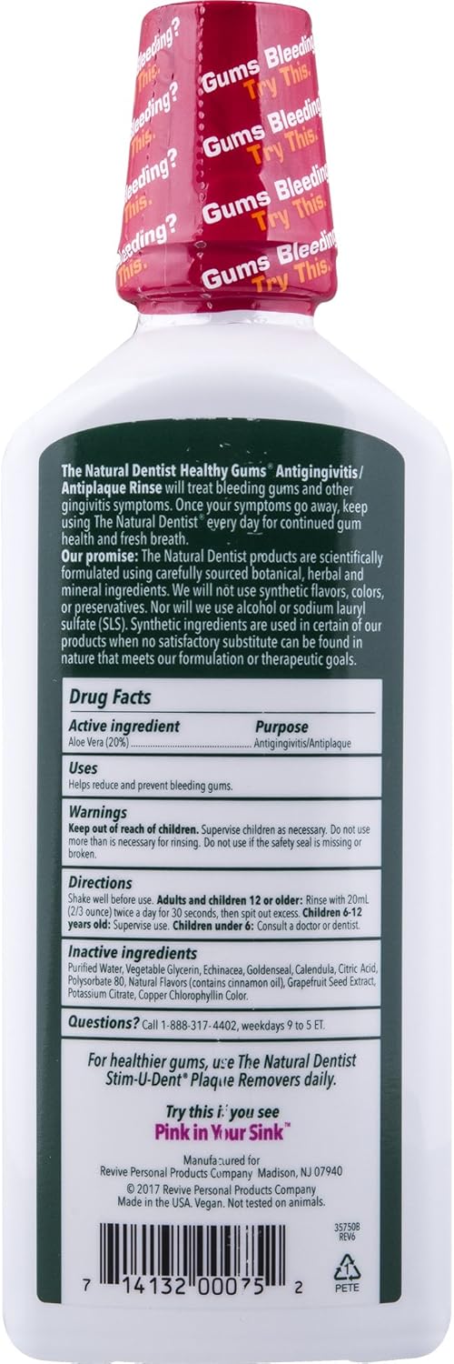 The Natural Dentist Healthy Gums Mouth Wash, Peppermint Twist, 16.9 Fl Oz (Pack of 3): Health & Personal Care