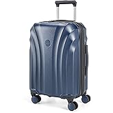 BAGSMART Carry On Luggage 22x14x9 Airline Approved with TSA Lock, Expandable Hard Shell Suitcase with Spinner Wheels, Lightweight 20 Inch Travel Rolling Carry-On Luggage, Light Blue