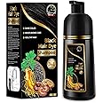 Temgofeau Hair Dye Shampoo for Gray Hair, 3 in 1 Herbal Dye for Women Men, Hair Color Shampoo 500ml (Black)