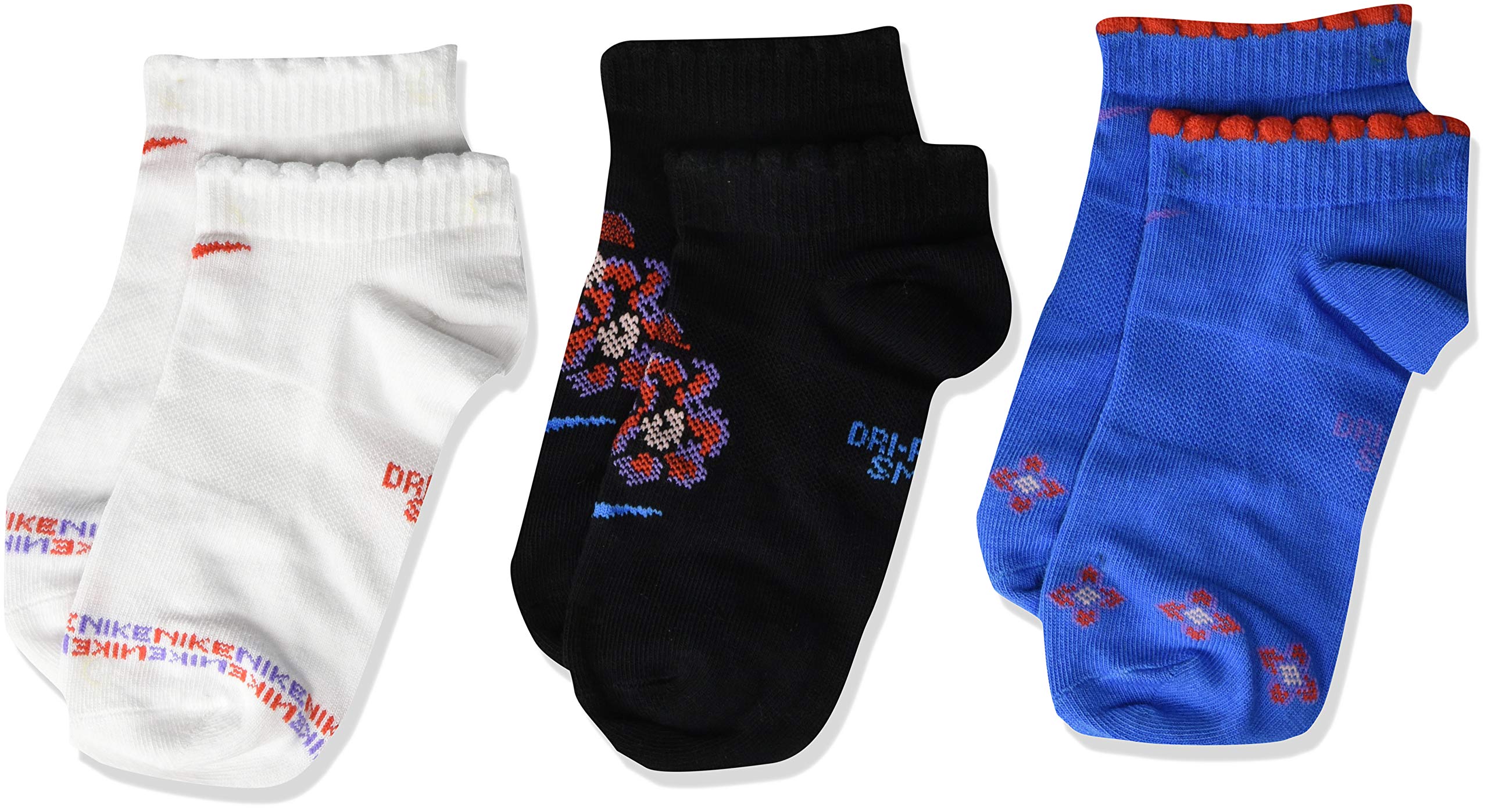 NIKE Youth Everyday Lightweight No Show 3 pares - Gfx, multicolor - Color, mediano