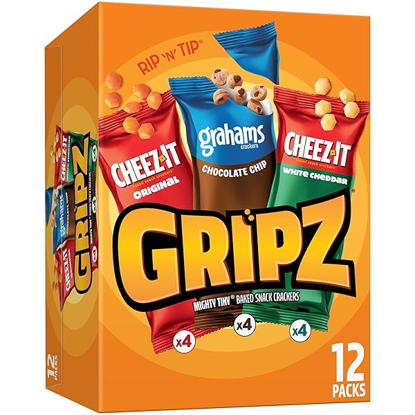 GRIPZ MINI BAKED SNACK CRACKERS, SWEET AND SALTY...