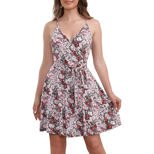 WDIRARA Women's Floral Ruffle Halter Dress - Sleeveless Backless Short Dress For Summer - View #10