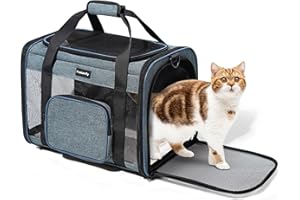 Fostanfly Cat Carriers for Medium Cats Under 20 lbs, Dog Carriers for Small Dogs, Extra Large Pet Bag Soft Sided with Big Poc