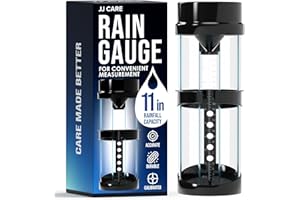 JJ HOME GOODS JJ Care Rain Gauge 11’’ inches Rainfall Capacity, Rain Gauge Outdoor for Rainfall, Rain Gauge Measure for Garden, Lawn and Outdoor Yard, Weather Rain Gauge Collector