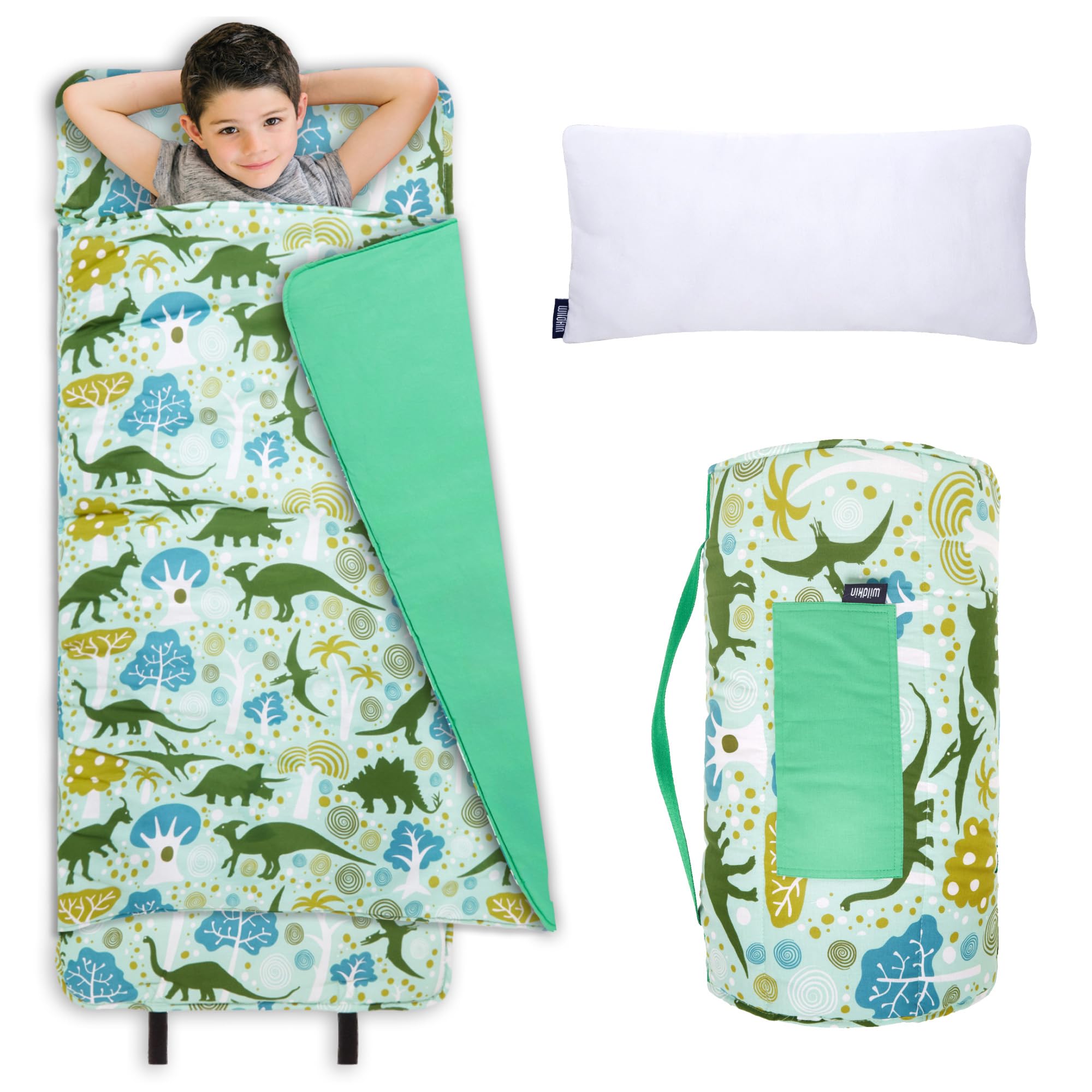 Photo 1 of Wildkin Kids Original Nap Mat – Cozy Kids Sleep Mat with Pillow, Ideal for School & Travel - Dinomite Dinosaurs