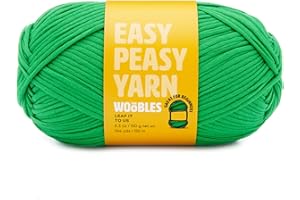 The Woobles Easy Peasy Yarn, Crochet & Knitting Yarn for Beginners with Easy-to-See Stitches - Yarn for Crocheting - Worsted Medium #4 Yarn - Cotton-Nylon Blend