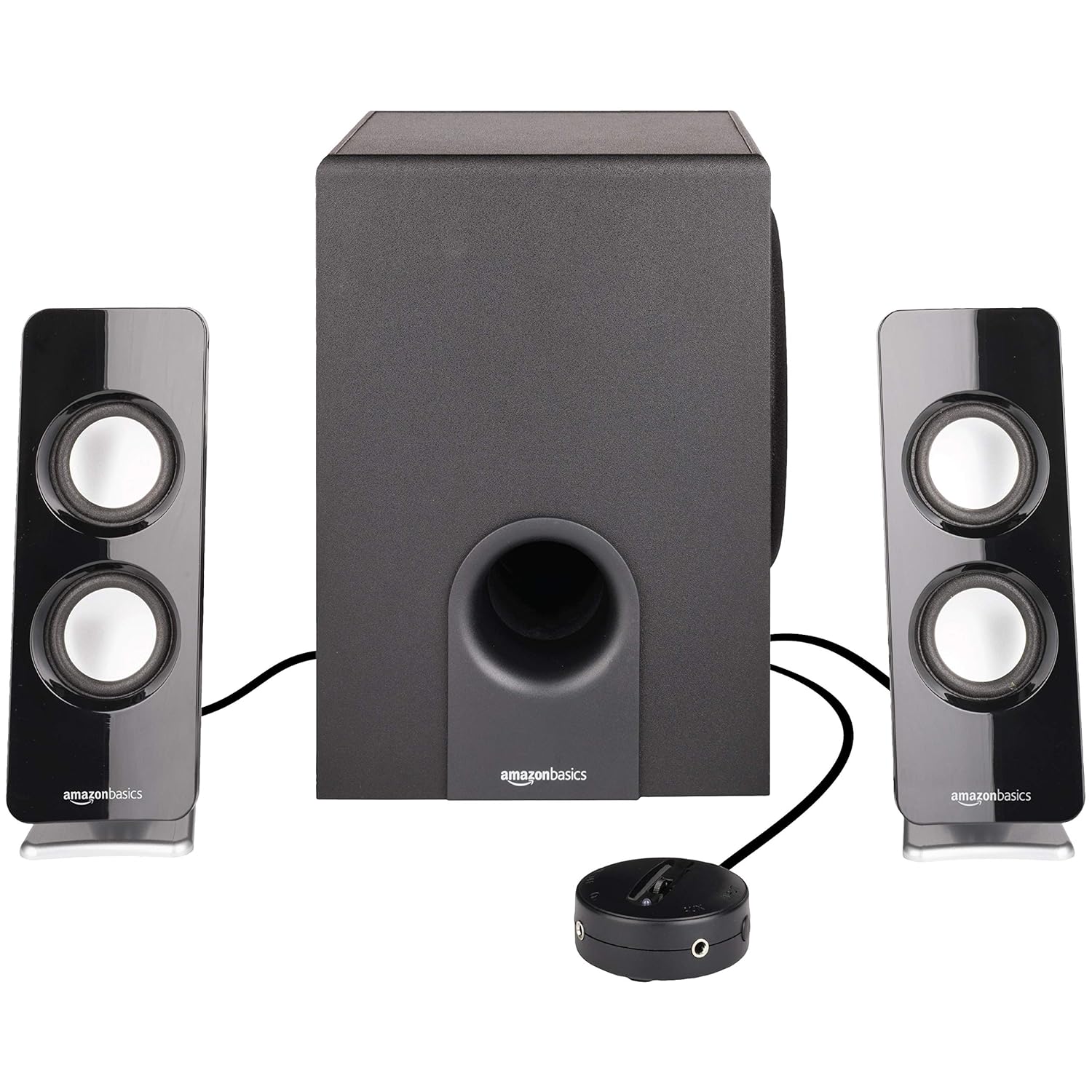 AmazonBasics AC Powered 2.1 30W Bluetooth Computer Speakers with