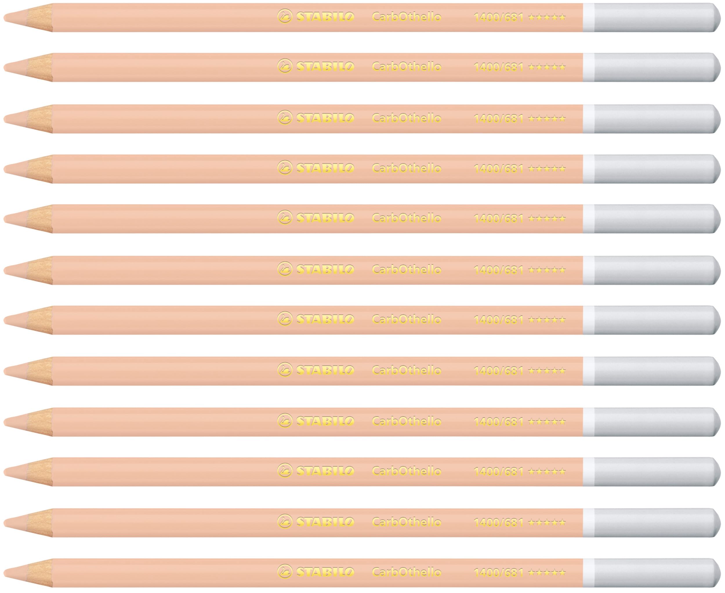 STABILO CarbOthello - Chalk-Pastel Pencil - Pack of 12 - Apricot