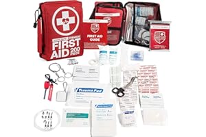 Swiss Safe 2-in-1 First Aid Kit for Car, Travel & Home, Businesses - Bonus Mini Kit for Medical Emergency Aid, Survival, Camping - FSA & HSA Eligible - 200 Pcs, Medium FAK
