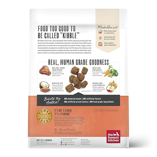 THE HONEST KITCHEN WHOLE FOOD CLUSTERS GRAIN FREE BEEF DRY DOG FOOD, 5 LB BAG