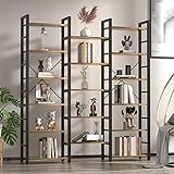 oneinmil Triple Wide 6-Shelf Bookcase Industrial