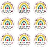 BIZIBAFF Thank You Teacher Stickers - 48PCS Teacher Appreciation Week Labels Stickers 1.5" Rainbow Best Teacher Gifts Tags Waterproof Self-Adhesive End of Year Teacher Appreciation Party Decorations