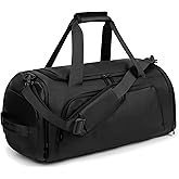 Gym Bags for Men and Women Sport Duffle Bag for Travel Carry on Duffel Bag with Shoe Compartment Dry and Wet Separation 35L Black(Upgrades)