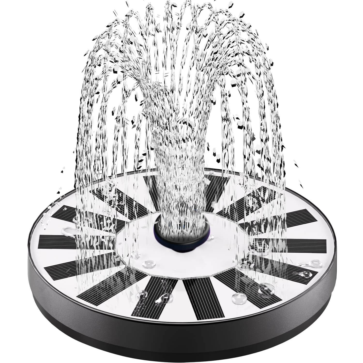 SZMP Solar Fountain Bird Bath Fountains Upgrade Glass Panel, Solar Powered Water Fountain for Humingbirds with 7 Nozzle & 4 Fixer, Solar Fountain Pump for Bird Bath, Garden, Pond, Pool