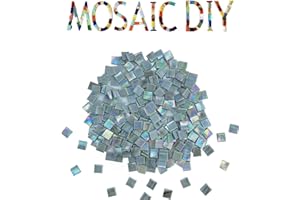 SMEIINIK 1.1 lb Bulk Single Color Mosaic Tiles for Crafts, Iridescent Mosaic Glass Pieces for Puzzle,Stained Glass Pieces for Mosaic DIY (CE76)