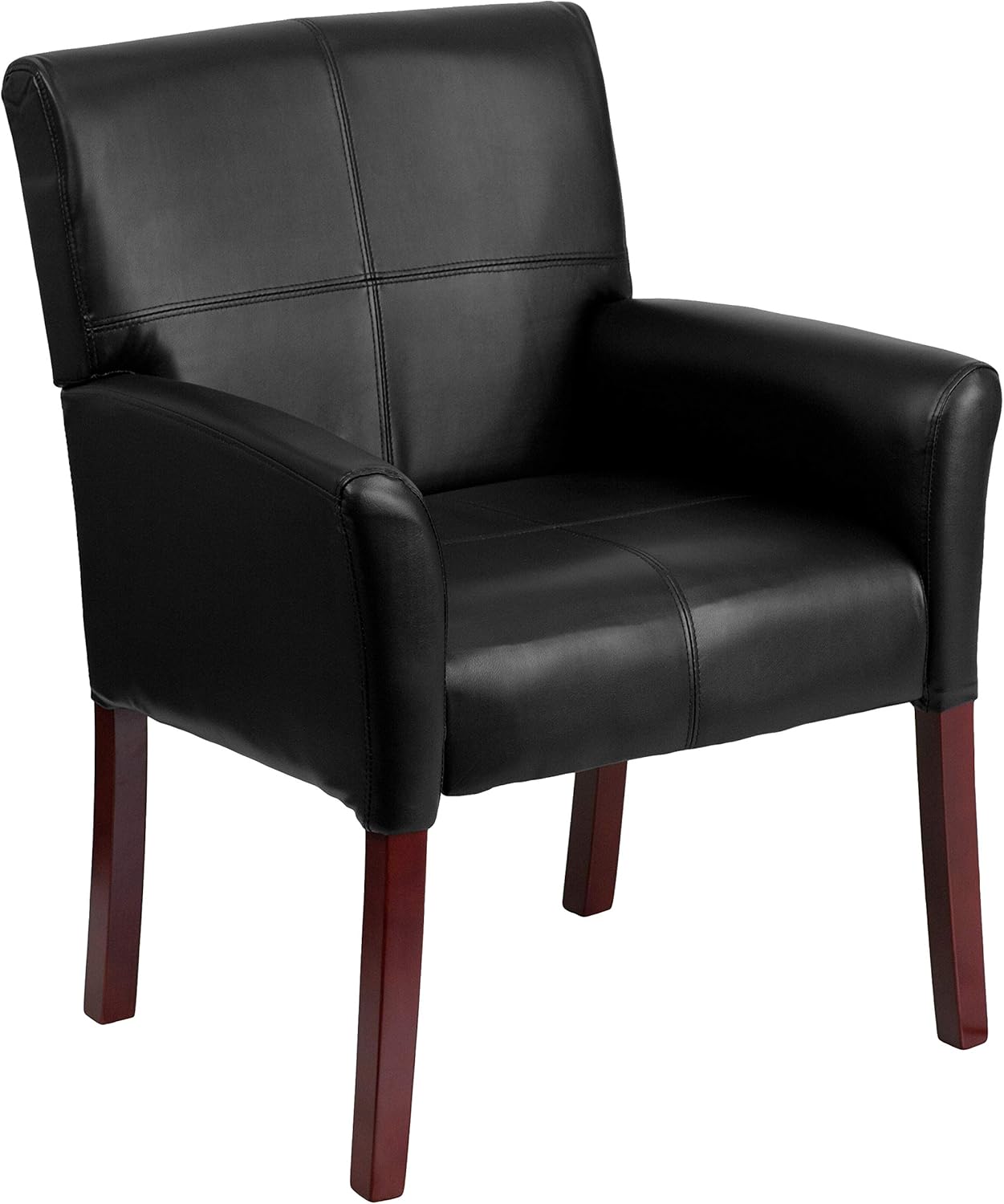 Flash Furniture Black Leather Side Chair: Furniture & Decor