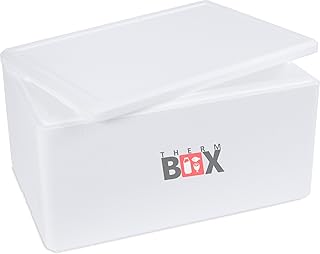 THERM BOX Styroporbox Thermobox für Essen & Getränke Styropor Kühlbox Warmhaltebox 59,5x39,5x32cm 46,6 Liter weiß xxl Wiederverwendbar
