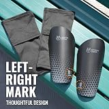 Northdeer Boys Football Shin Guards with Sleeves M Black view 4