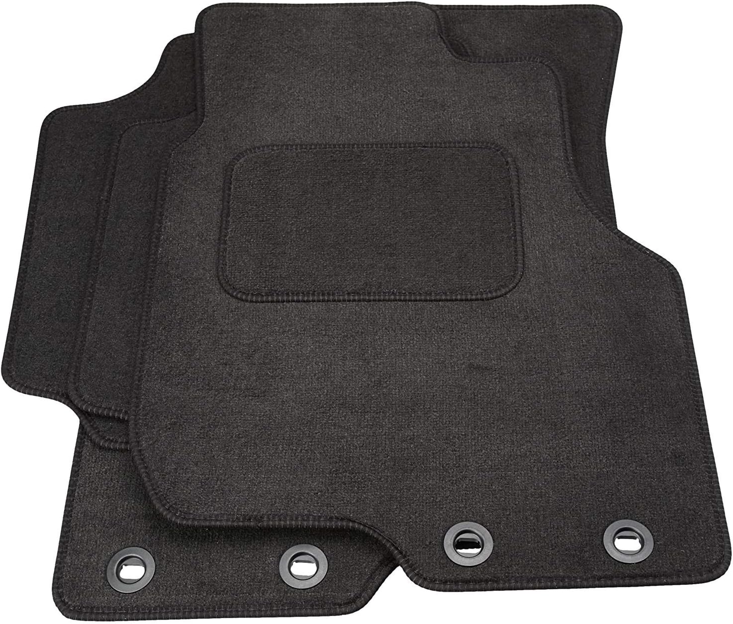 Tailored Car Mat Set Fits Audi A5 Cabriolet (2011-To Date) Velour Quality In Black With Black/Grey Twist Trim For LHD Cars Only