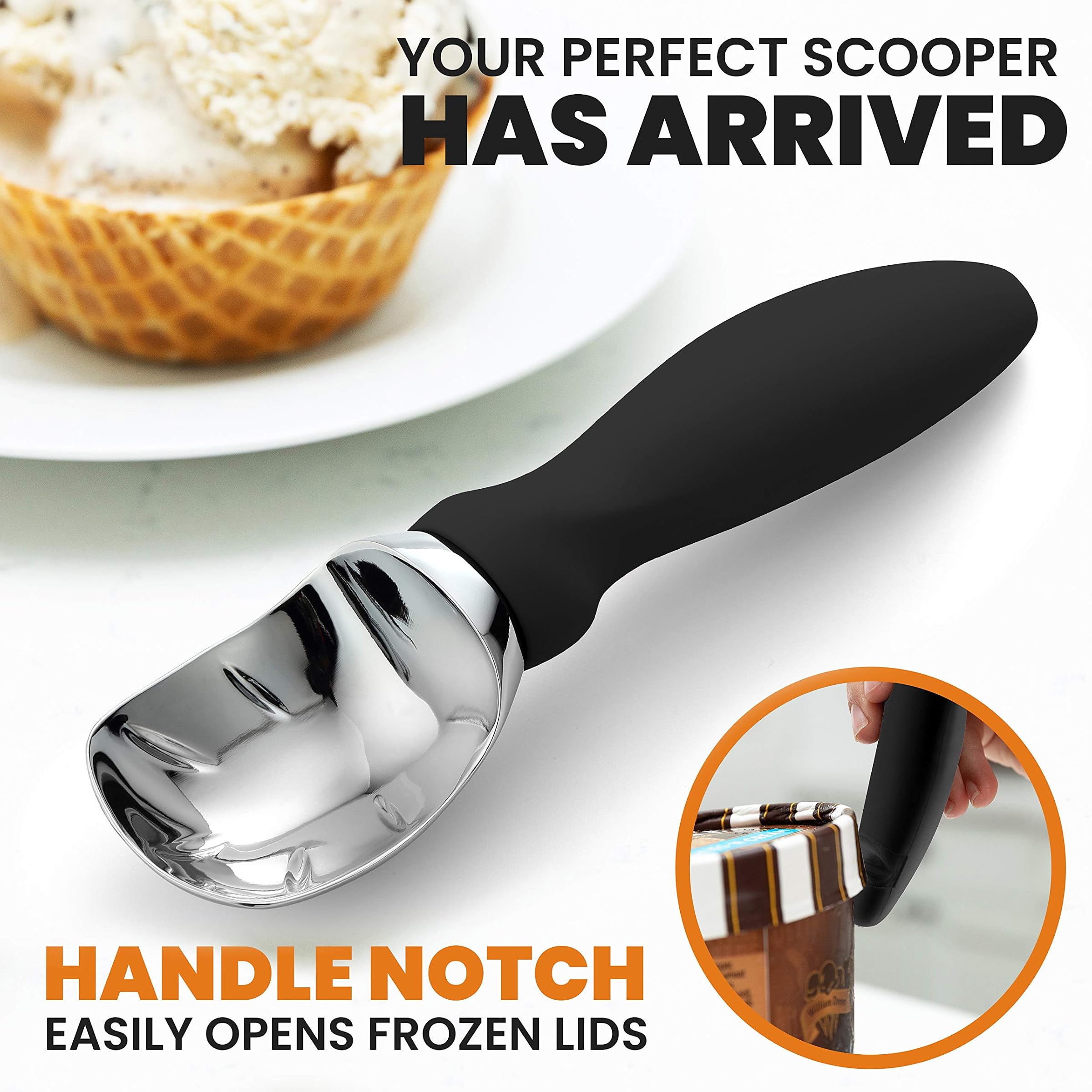 Spring Chef Ice Cream Scoop with Comfortable Handle by Spring Chef