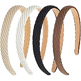 MBAIYO 4Pcs Headbands for Women, Thin Knitted Headbands Non Slip Trendy Hairbands Knitted Elastic Hair Bands Cute Hairbands Cute Solid Colors Hair Accessories