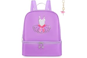 Dorlubel Cute Ballet Dance Backpack Tutu Dress Dance Bag with Key Chain Girls
