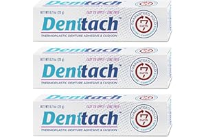 Denttach Denture Adhesive, Thermoplastic Denture Adhesive and Cushion, Comfortable Denture Fit for up to 7 Days, Zero Glue, Zinc Free, Longest Holding Denture Reliner (Pack of 3)