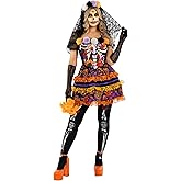 Morph Womens Day Of The Dead Costume Adult, Day of Dead Costume Womens, Dia De Los Muertos Dress Women Catrina Halloween