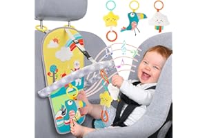 FPVERA Car Seat Toys for Babies - Kick and Play Activity Center 6 Months Rear Facing Cars Seats Entertainment Toy Infant with Music Hanging Adjustable Activity Arch for Travel Baby Gift 6 Months