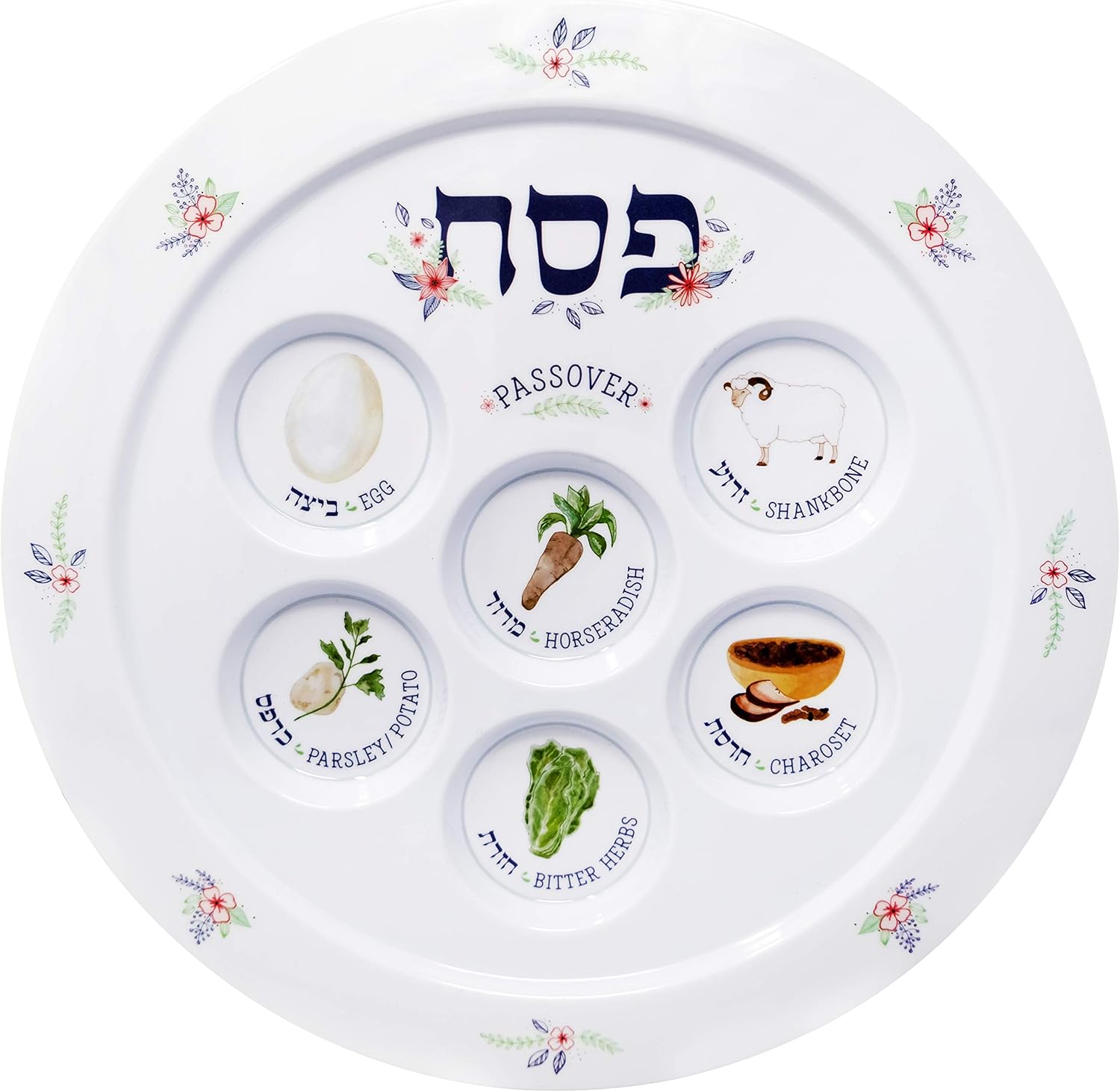 Passover Seder Plate Melamine Seder Plate Spring Garden Design 12