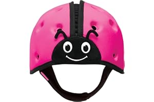 SafeheadBABY Award-Winning Soft Infant Head Protector for Crawling and Walking Expandable Lightweight Baby Safety Helmet 7–24 Months (Head Circ. 40–52 cm) – Ladybird Pink