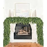Artificial Pine Christmas Garland Clearance, 6 Ft Realistic Cypress Pine Greenery Garland for Mantel Fireplace Table Centerpiece Holiday Decoration (Green)