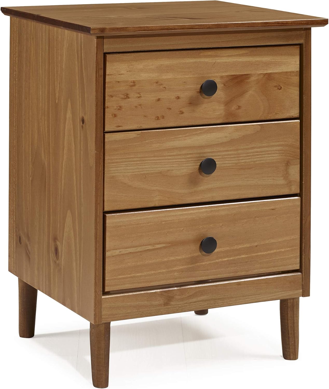 Walker Edison Furniture Company Traditional Wood 1 Nightstand Side Bedroom Storage Drawer and Shelf Bedside End Table, 18 Inch, Caramel Brown: Kitchen & Dining