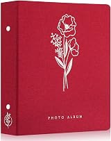 Lanpn Small Photo Album 6x4 2 Packs 100 Photos Portrait Linen Red view 4