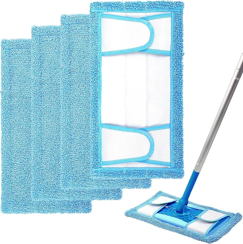 Zeltauto Reusable Mop Pads for Flash Speed Mop 4 Pack Microfibre