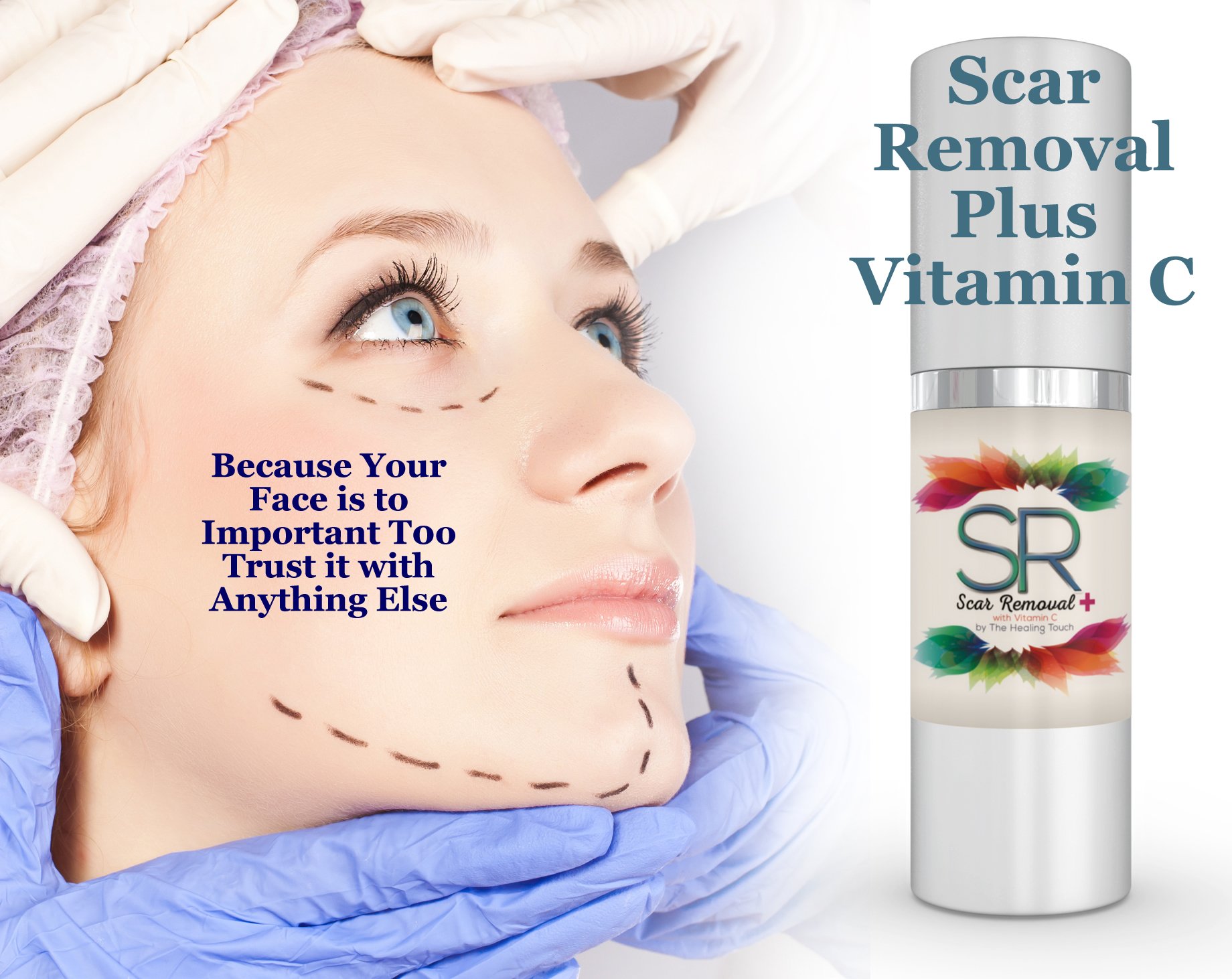 Scar Removal Plus Vitamin C. Scar Therapy Cream For Keloids, Acne