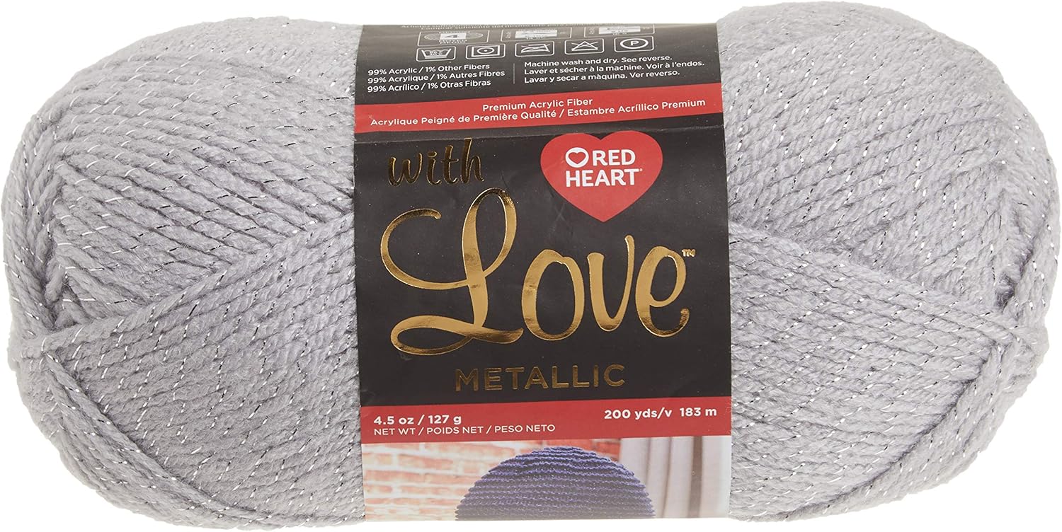 Red Heart With Love Metallic yarn, SolidLight Grey Amazon.ca Home