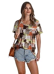 Ladies Tops and Blouses V Neck Tshirts Pleated
