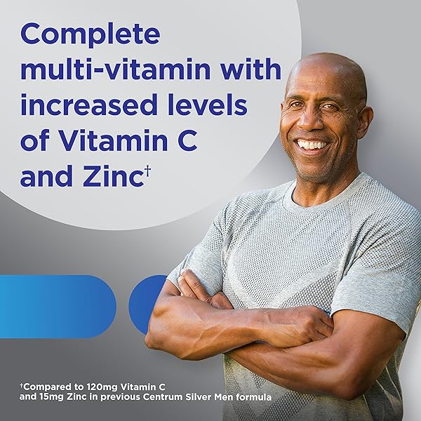 CENTRUM SILVER MEN’S 50+ MULTIVITAMIN WITH VITAMIN D3, B-VITAMINS, ZINC FOR MEMORY AND COGNITION – 200 TABLETS