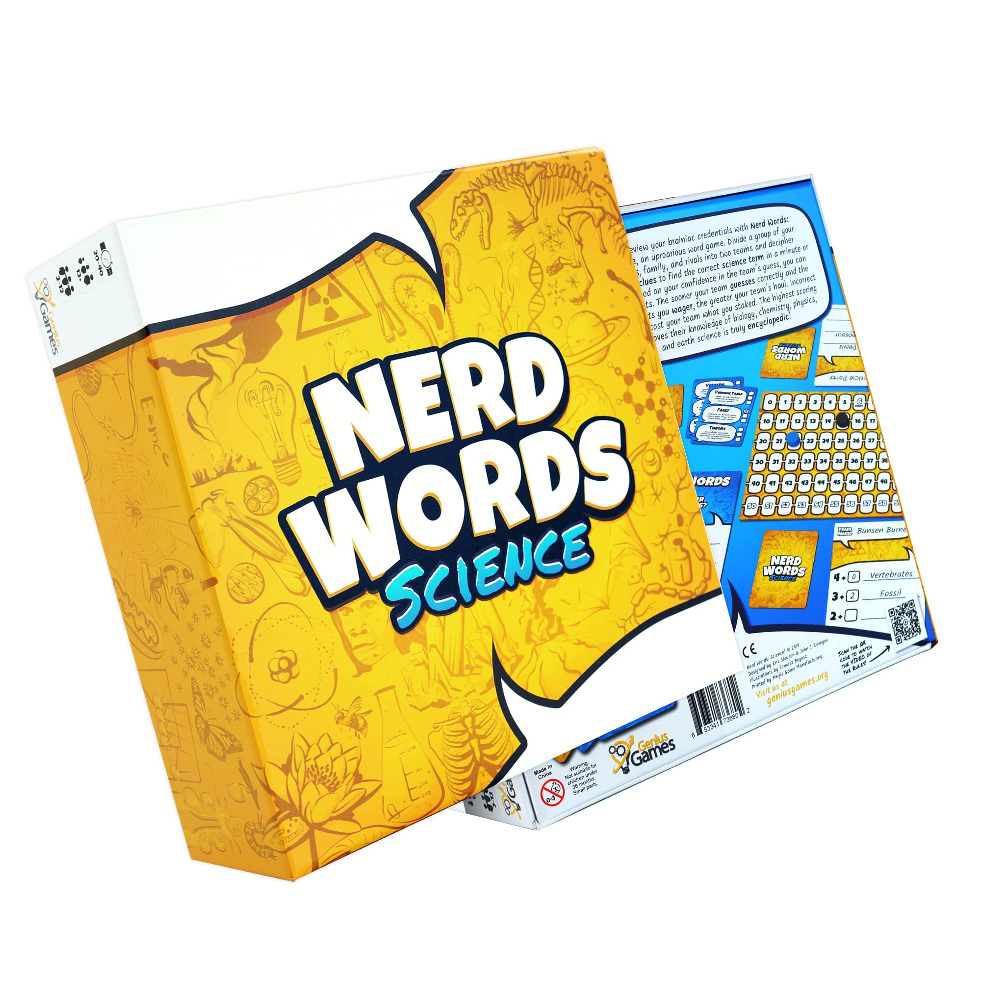 Genius Games Nerd Words - Science - Scientific Board Games Kids - Educational Games Chemistry Biology Physics Medical Anatomy Geology Learning Toy for Children - Fun Kids STEM Strategy Resource