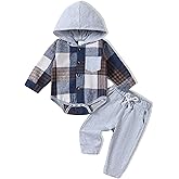 Renotemy Newborn Baby Boy Clothes Infant Boy Outfits Baby Hoodie Romper Fall Winter 0 3 6 9 12 18 Months Baby Clothes for Boy