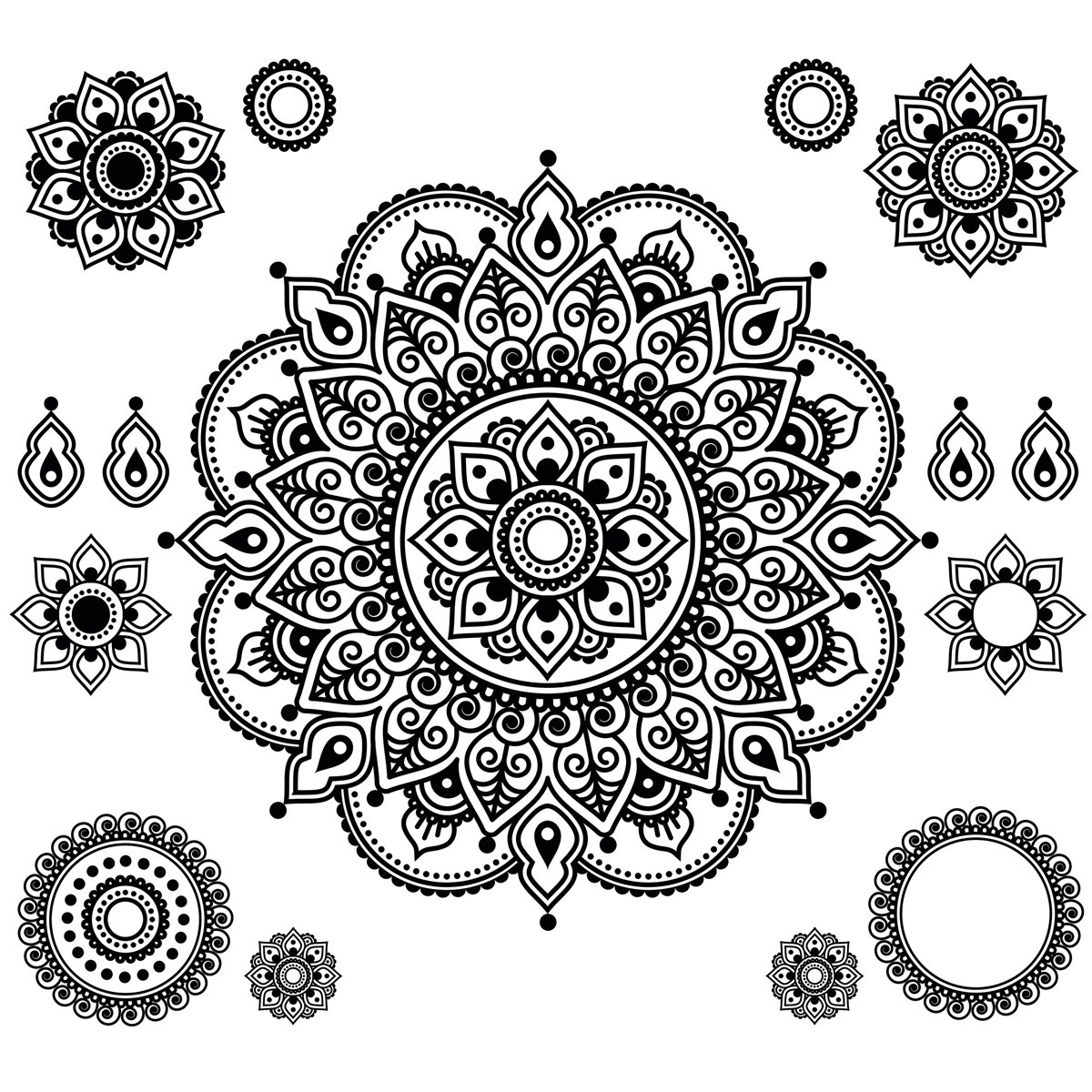 Eurographics DC2033 Henna Mandala Wall Sticker Grey 70 X 50 X 04 Eurographics DC2033 Henna Mandala Wall Sticker Grey 70 X 50 X 04
