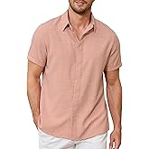 Men’s Short Sleeve Button Down Shirt Casual Stylish Lightweight Beach Shirt for Men Summer Vacation Dress Shirts